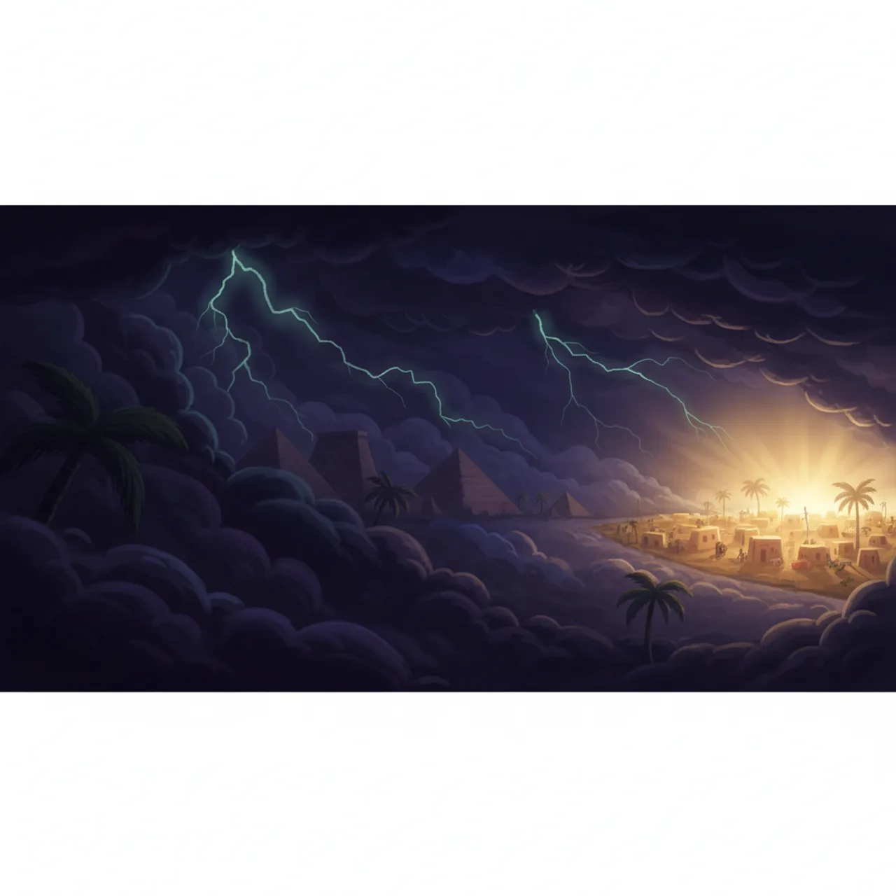 הַמַּכָּה הַתְּשִׁיעִית: חֹשֶׁךְ אֲפֵלָה כִּסָּה אֶת מִצְרַיִם שְׁלֹשֶׁת יָמִים.