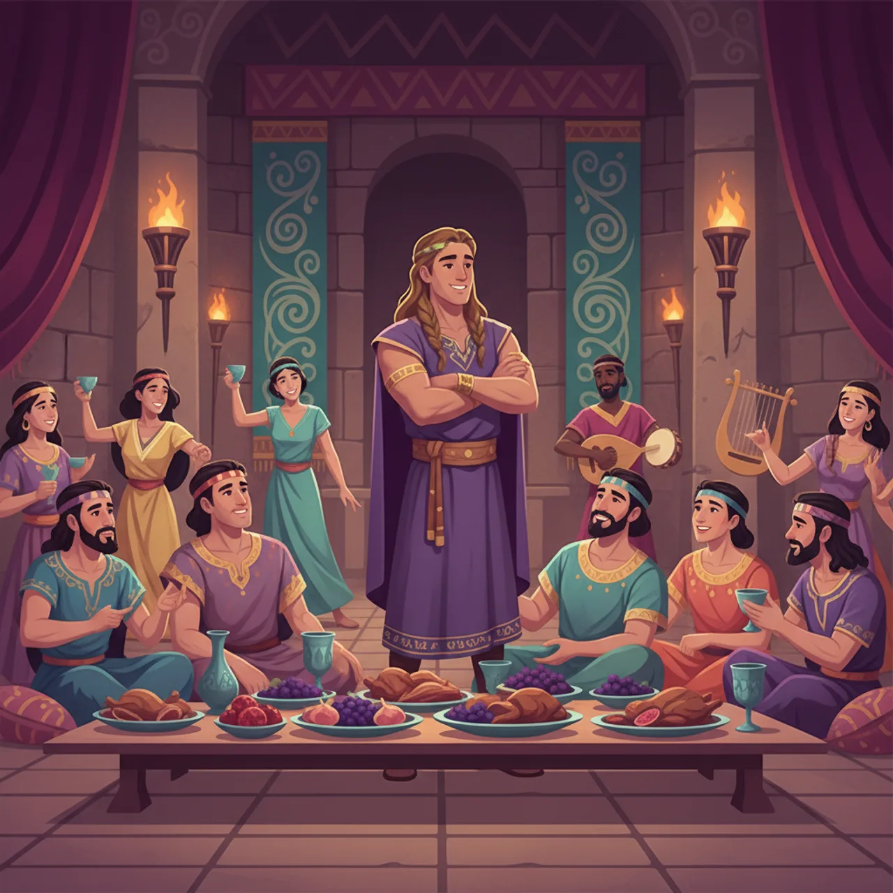 בְּמִשְׁתֵּה הַחֲתֻנָּה חָד שִׁמְשׁוֹן לַפְּלִשְׁתִּים חִידָה: ״מֵהָאֹכֵל יָצָא מַאֲכָל וּמֵעַז יָצָא מָתוֹק״.